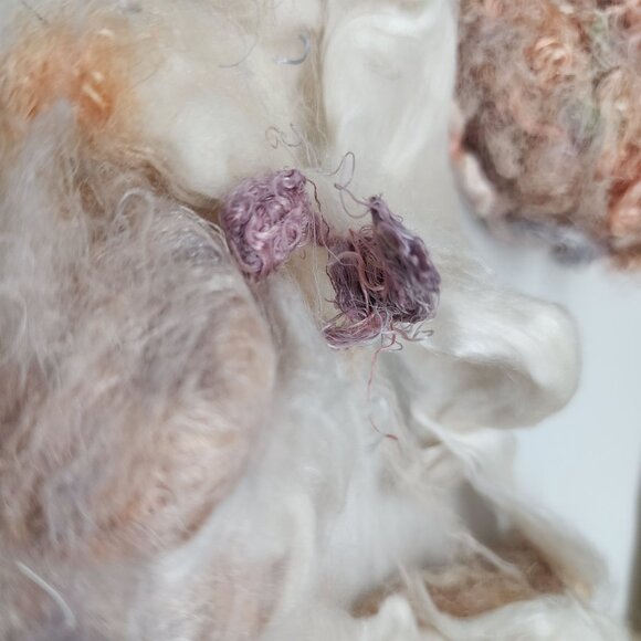 Throwsters Waste Hand Dyed Silk Wool Cotton Scrap Fibers For Crafting & Felting - Picture 10 of 12